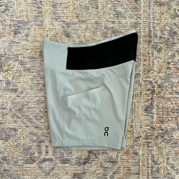 On Running Women's Mint and Black Sprinter Bike Shorts - Picture 5 of 6